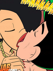 Comics porn. This awesome kiss turned him on! - Cartoon Porn Pictures - Picture 1