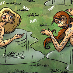 Adult comix. WOMEN FIGHT TWO HORNY GIRLS - Cartoon Porn Pictures - Picture 6