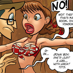 Adult comic pics. Down boy she's just a girl.. - Cartoon Porn Pictures - Picture 2
