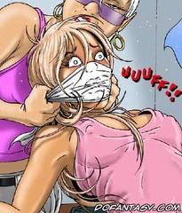 Bdsm comics. Super star girl get caught and fucked by masked guy and his girlfriend!