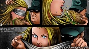 Slave girl comics. Blonde busty slave girl humiliated in the toilet!