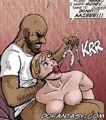 Slave cartoons. Bring her closer let her get a good look  as I stretch this whore's cunt!