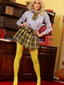 Beautiful blonde in yellow pantyhose and - Picture 8