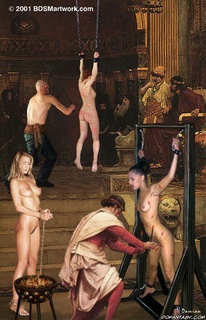 Submission comics. Priest watches slave girls humiliation!