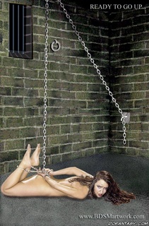 Slave art. Poor slave girls are kept in the cold dark basements!
