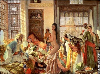 Bondage comics. New slave in harem inspected by Emir himself!