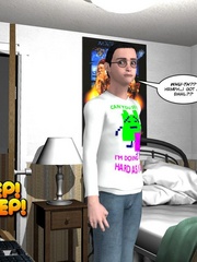Horny 3d dude gets caught while watching girl - Cartoon Sex - Picture 2