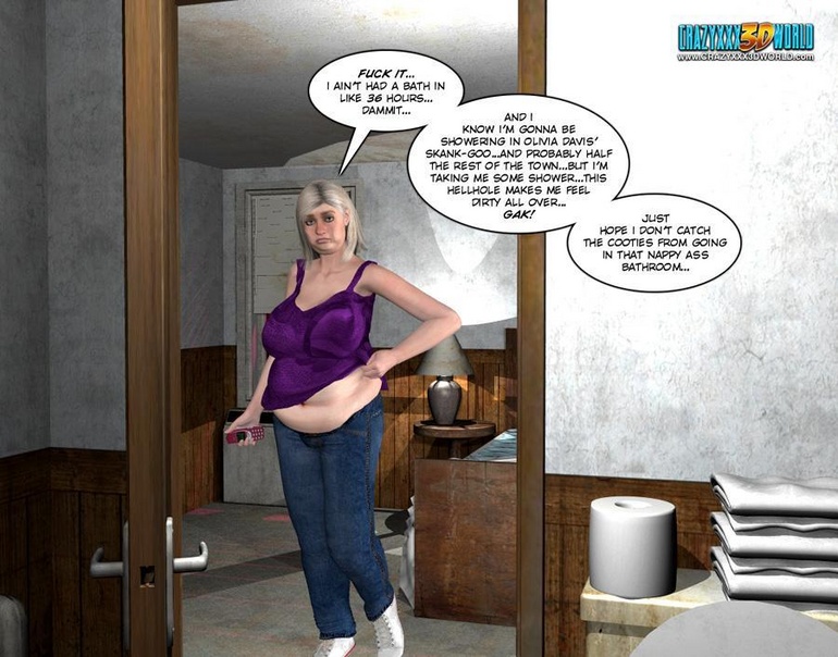 Fat big bobed 3d milf taking off her towel - Cartoon Sex - Picture 6