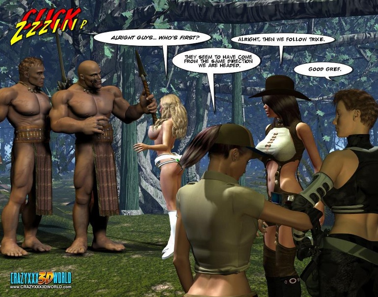 Horny tribe men sharing busty sex hungry - Cartoon Sex - Picture 2