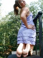 Perfect body teen babe in lilac dress - Picture 7