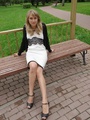 Walking in the park blonde teen girl in - Picture 1
