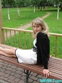 Walking in the park blonde teen girl in - Picture 2