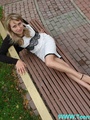Walking in the park blonde teen girl in - Picture 3