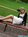 Walking in the park blonde teen girl in - Picture 4