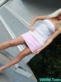 Adorable blonde bimbo in pink miniskirt - Picture 7