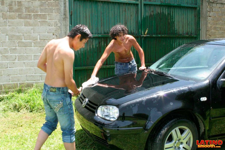 Washing a car in the yard is 100% - Sexy Women in Lingerie - Picture 1