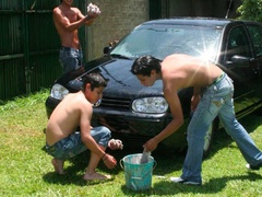 Washing a car in the yard is 100% - Sexy Women in Lingerie - Picture 3