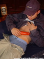 An orange dildo is going to and through - Picture 3