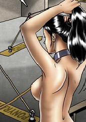 Tied up nude drawn slave babe gets - BDSM Art Collection - Pic 4