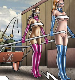 A pair of stunning toon slaves doing - BDSM Art Collection - Pic 3